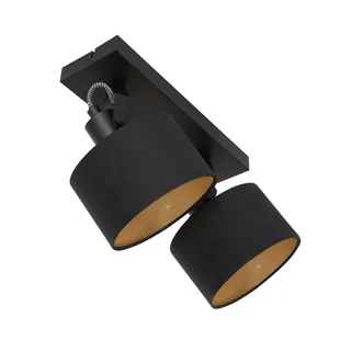 Moderne spotlamp Ornoir | 2 lichts | wit & mat zwart met zacht goud | Ø 13 cm | E14 fitting | draai de Mexlite – photo produit 2 sur 3