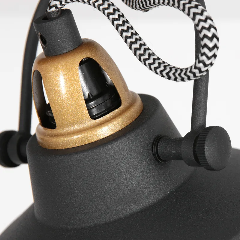 Plafondlamp | 15 cm | Nové | 2 lichts | E14 | goud zwart | metaal | industrieel landelijk von Mexlite – Produktfoto 3 von 3
