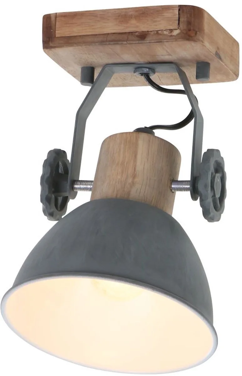 Plafondlamp Gearwood 7968GR Draaibaar & Kantelbaar Hout/Metaal E27 fitting de Mexlite en Gris – photo produit