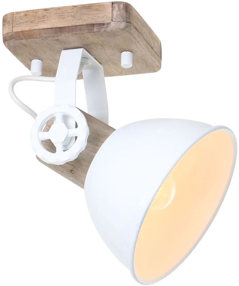 Plafondlamp Gearwood 7968W Wit E27 fitting Draaibaar en Kantelbaar Hout en Metaal Trendy Mexlite de Mexlite en Marron – photo produit
