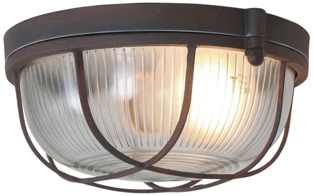 Plafondlamp Lisanne 1342B - Bruin & Transparant - Metaal & Glas - Dimbaar