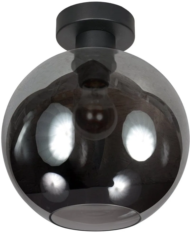 Plafondlamp Sferio 4375ZW met rookglas kap Ø25 cm - trendy design van Mexlite, vervaardigd uit glas, metaal en elektronica voor sfeervolle verlichting binnen fra Mexlite i Sort – produktbillede