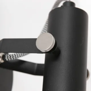 Spot Acier | 1-lichts | draai- en kantelbaar | mat zwart met geborsteld staal | E27 fitting | Ø 11 van Mexlite – productfoto 3 van 3