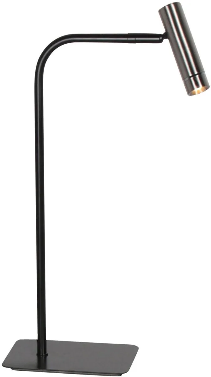 Tafellamp Lumo 4606ST - stijlvolle verstelbare leeslamp in staal en zwart, 50 cm hoog de Mexlite en Argent – photo produit