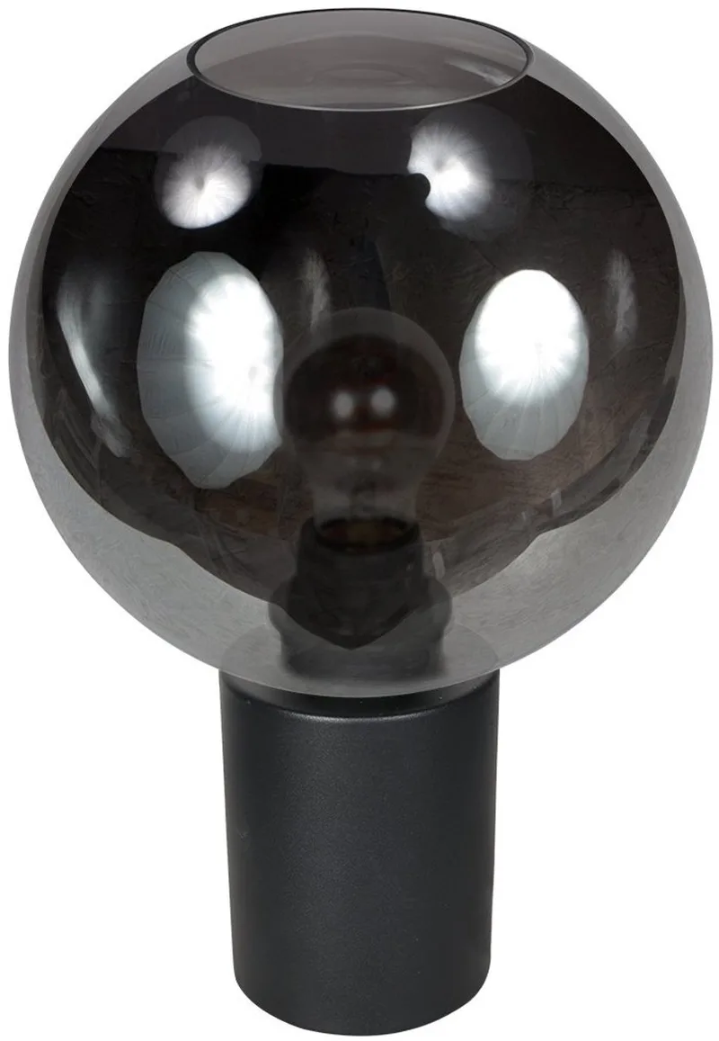 Tafellamp Sferio 4381ZW met rookglas kap Ø25 cm - Modern design, stevige metalen voet, geschikt voor E27 LED lampen von Mexlite in Schwarz – Produktfoto