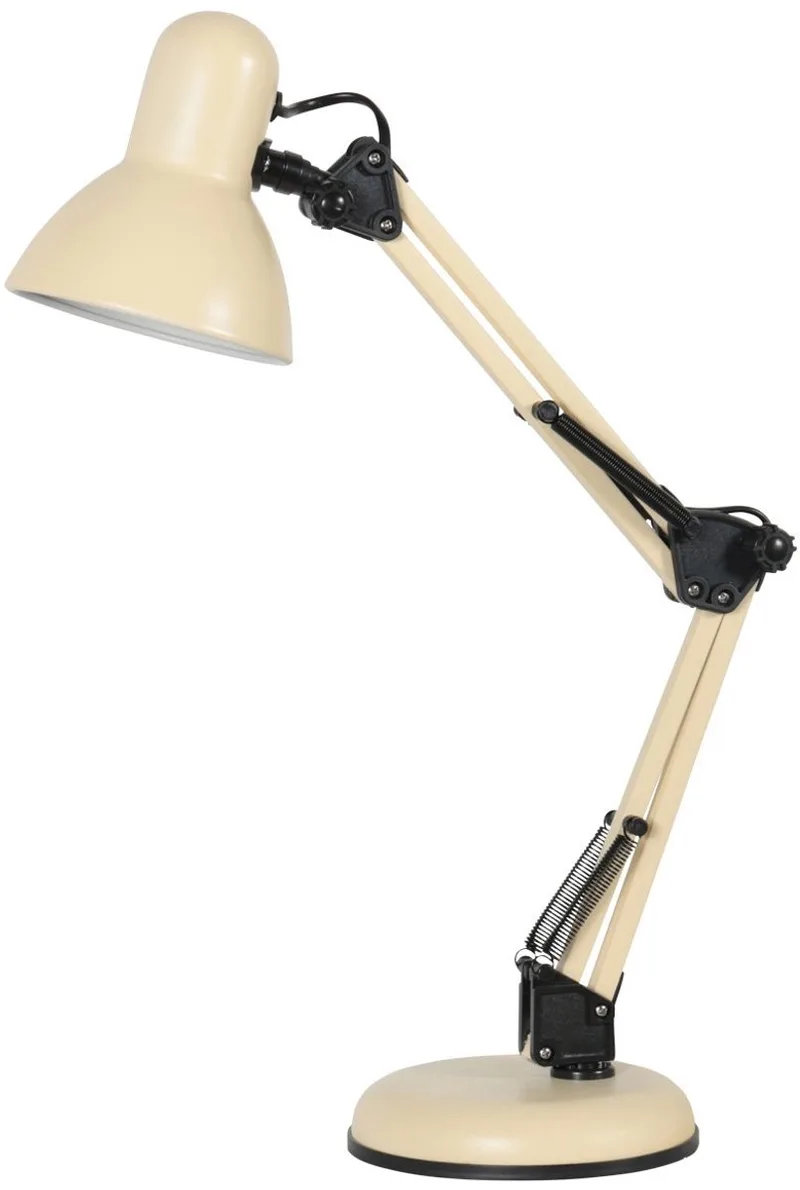 Tafellamp Study 3456CR – Crèmekleurig, verstelbaar, metalen bureaulamp van Mexlite voor binnen gebruik fra Mexlite i Creme – produktbillede