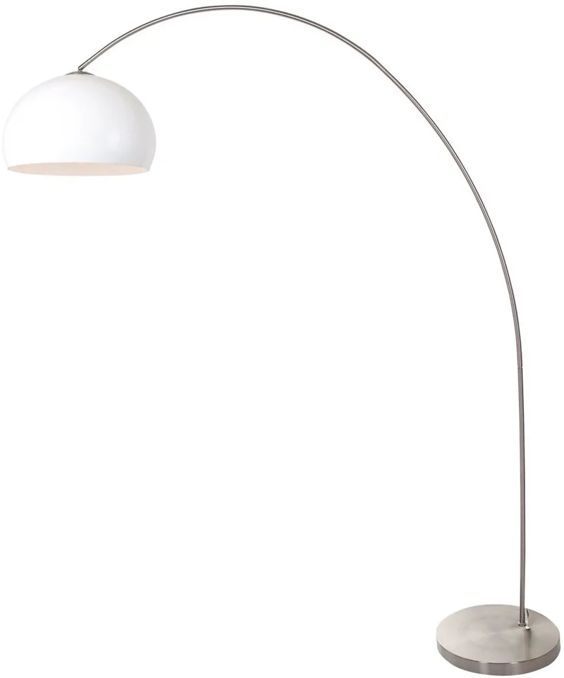 Vloerlamp Solva 3919ST modern met staal en witte kunststof lampenkap, kantelbaar, Mexlite, hoogte 185 cm, reikwijdte 160 cm från Mexlite i Silver – produktbild