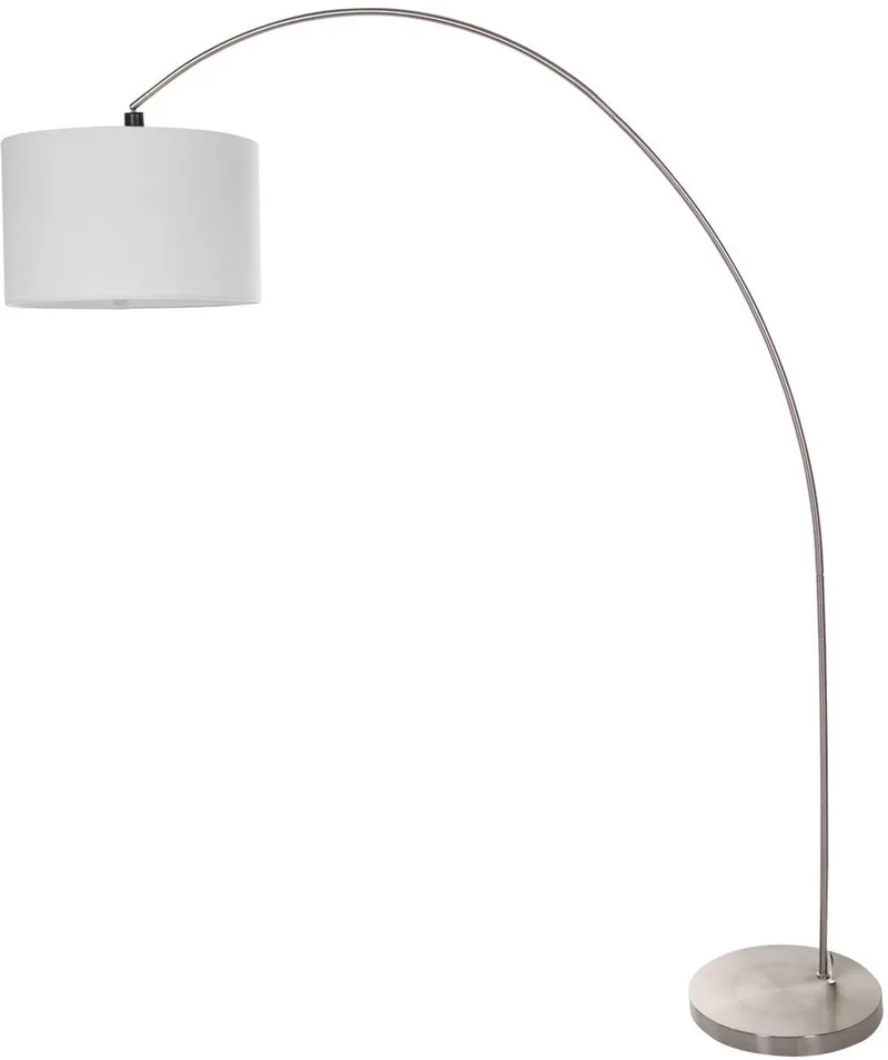 Vloerlamp Solva 7977ST modern staal en textiel wit 185 cm hoogte kantelbaar Mexlite de Mexlite en Argent – photo produit