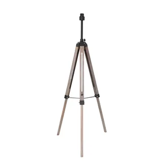 Vloerlamp Triek uitschuifbaar | 1-lichts | mat zwart / vergrijsd hout | E27 | landelijk design fra Mexlite – produktbillede 1 af 3