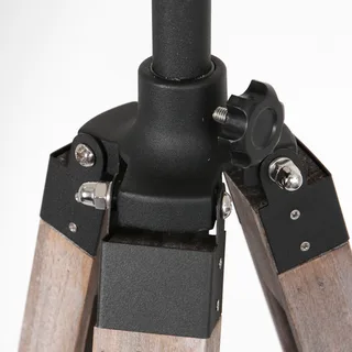 Vloerlamp Triek uitschuifbaar | 1-lichts | mat zwart / vergrijsd hout | E27 | landelijk design fra Mexlite – produktbillede 3 af 3