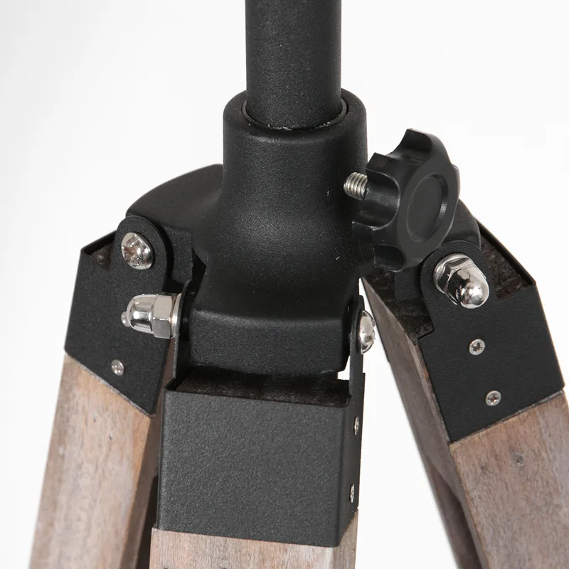 Vloerlamp Triek uitschuifbaar | 1-lichts | mat zwart / vergrijsd hout | E27 | landelijk design fra Mexlite – produktbillede 3 af 3