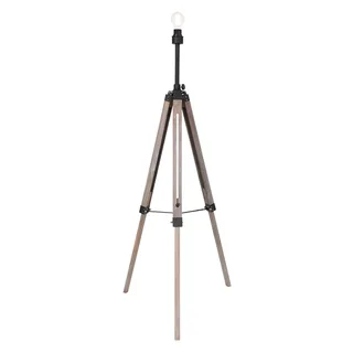 Vloerlamp Triek uitschuifbaar | 1-lichts | mat zwart / vergrijsd hout | E27 | landelijk design fra Mexlite – produktbillede 2 af 3