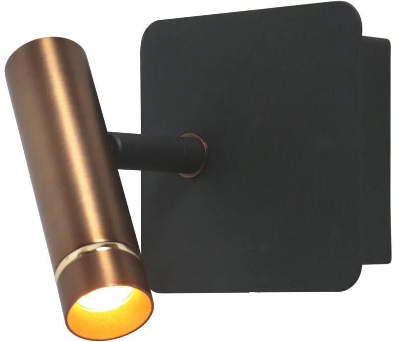 Wandlamp Lumo 4850BR - bronzen wandspot van Mexlite met verstelbaar lichtpunt, modern retro design, gemaakt van metaal en elektronica, geschikt voor binnengebruik från Mexlite i Brun – produktbild