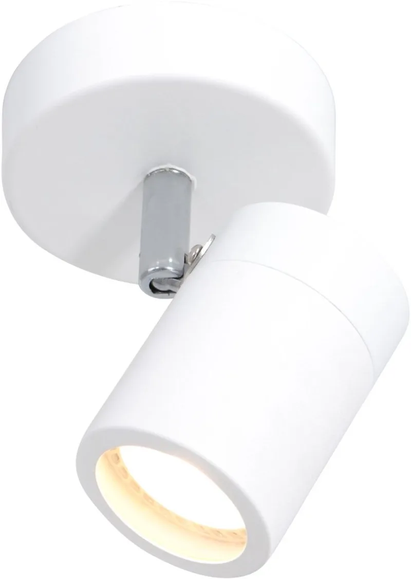 Witte 1-lichts spot Upround 2486W - Draaibaar en kantelbaar, van metaal en kunststof, hoogte instelbaar, merk Mexlite, voor binnen gebruik de Mexlite en Blanc – photo produit