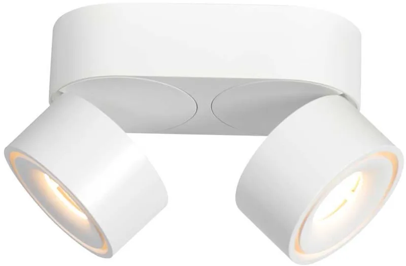 Witte 2-lamps spot Fez 2674W dimbaar draaibaar en kantelbaar kunststof/metaal Modern Mexlite von Mexlite in Weiß – Produktfoto