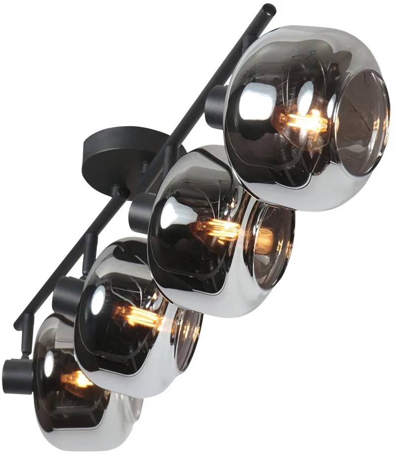 Zwarte 4-Lichts Plafondspot Tenebris 4211ZW – Modern Metaal en Glas, 73 cm Breed, Kantelbaar – Mexlite Verlichting voor Binnengebruik von Mexlite in Schwarz – Produktfoto