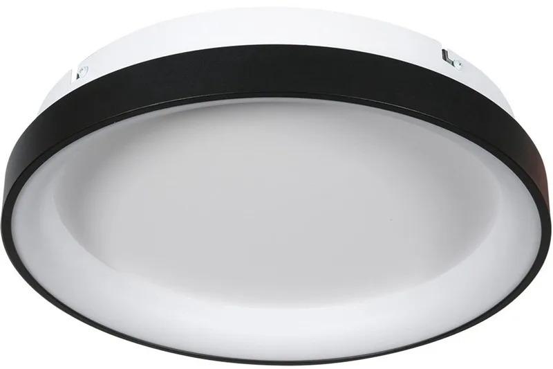 Zwarte Plafonnieres Lumex 4207ZW – Modern Design van Kunststof en Metaal met Dimbare LED, 38 cm Diameter en 7 cm Hoogte, Perfect voor Binnengebruik, Merk: Mexlite by Mexlite in Black – product photo
