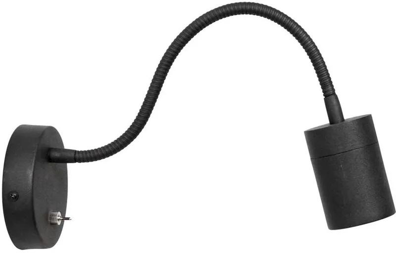 Zwarte wandlamp met flexibele arm, 25 cm, metaal, Upround, Mexlite, inclusief GU10 lichtbron fra Mexlite i Sort – produktbillede
