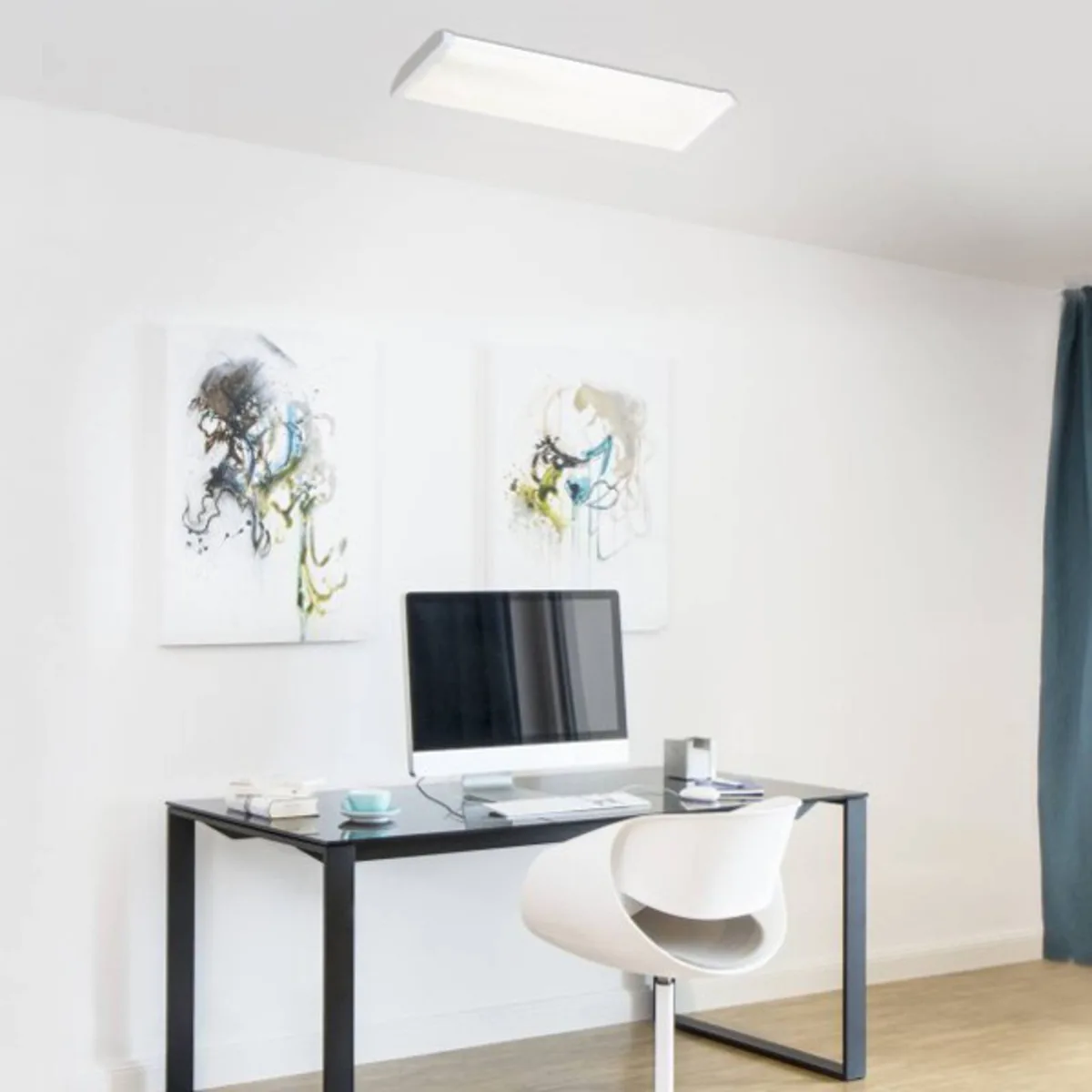 Energiezuinige plafondlamp Prismatik LED 22 W by Müller-Licht in White, Gesatineerd – product photo