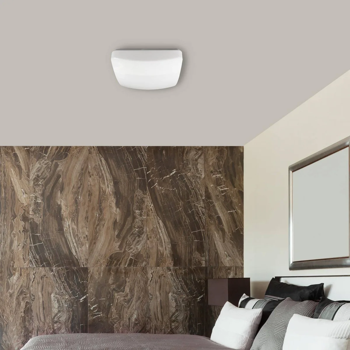 Plafondlamp Reva 30 Square, kunststof, staal de Müller-Licht en Blanc – photo produit