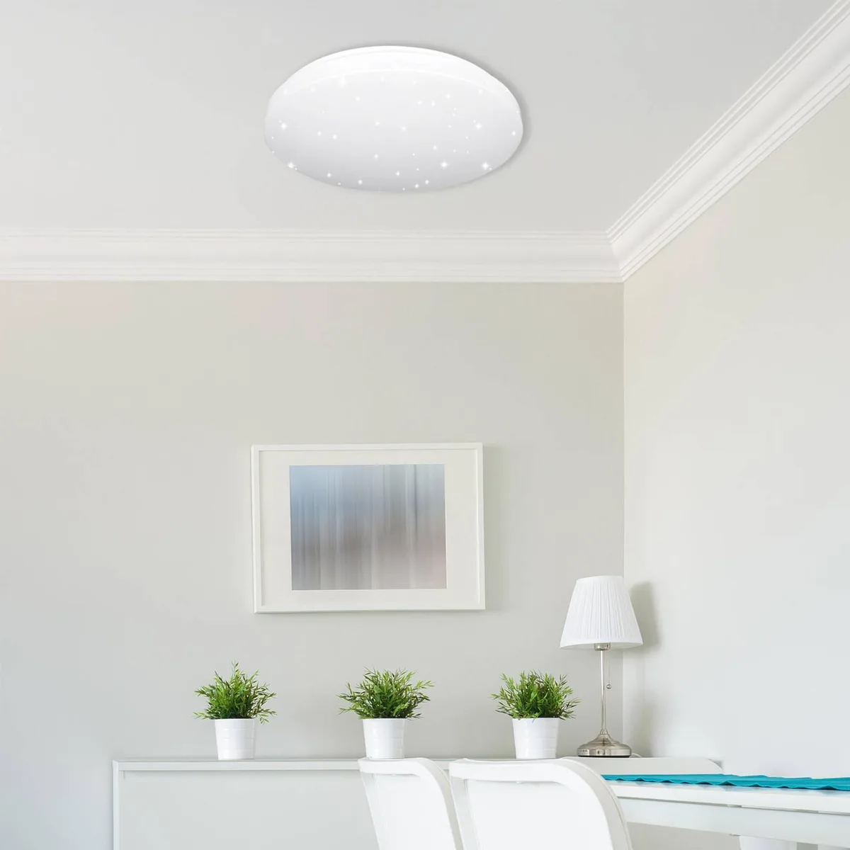 Plafondlamp Reva Star, Ø 50 cm, kunststof de Müller-Licht en Blanc – photo produit