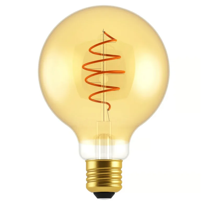 Ampoule DECO - E27 Globe 95mm Spiral Dimmable, verre ambré - blanc chaud 2200K 400 l. de Nordlux – photo produit