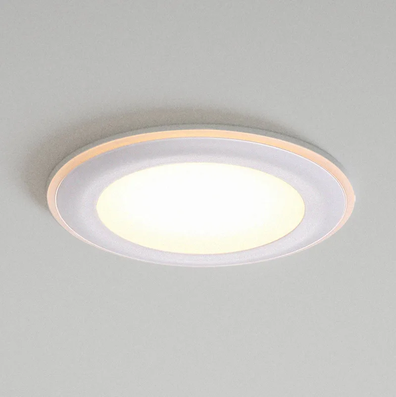 LED plafond inbouwlamp Elkton, Ø 8 cm de Nordlux en Blanc – photo produit