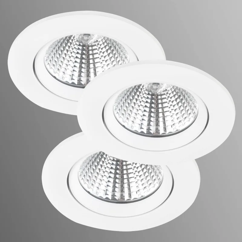 LED plafondinbouwspot Freemont 2.700K per 3 fra Nordlux i Hvid – produktbillede