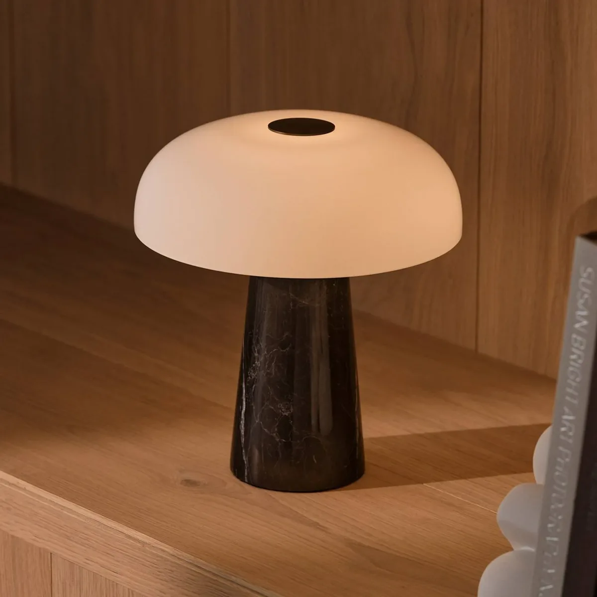 LED tafellamp op accu Glossy mini, marmer, dimbaar by Nordlux in Black – product photo