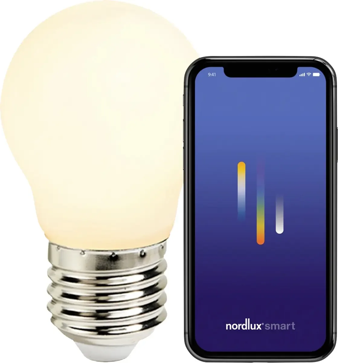 Nordlux 2170062701 Ampoule à incandescence CEE E (A - G) E27 forme de globe de blanc chaud à blanc froid (Ø) 45 mm commandé par appli mobile, à intensité de Nordlux en Blanc – photo produit