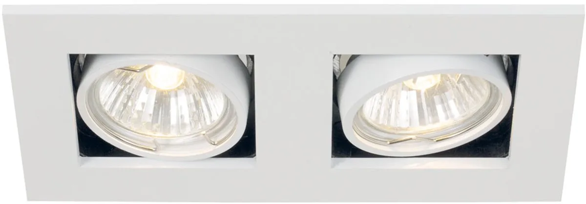 Plafondinbouwlamp Plafondlamp Ganglamp Woonkamerlamp Inbouwlamp, verplaatsbare spots 2 vlammen, metaal, GU10 stopcontacten, LxB 18,5x10cm fra Nordlux i Hvid – produktbillede