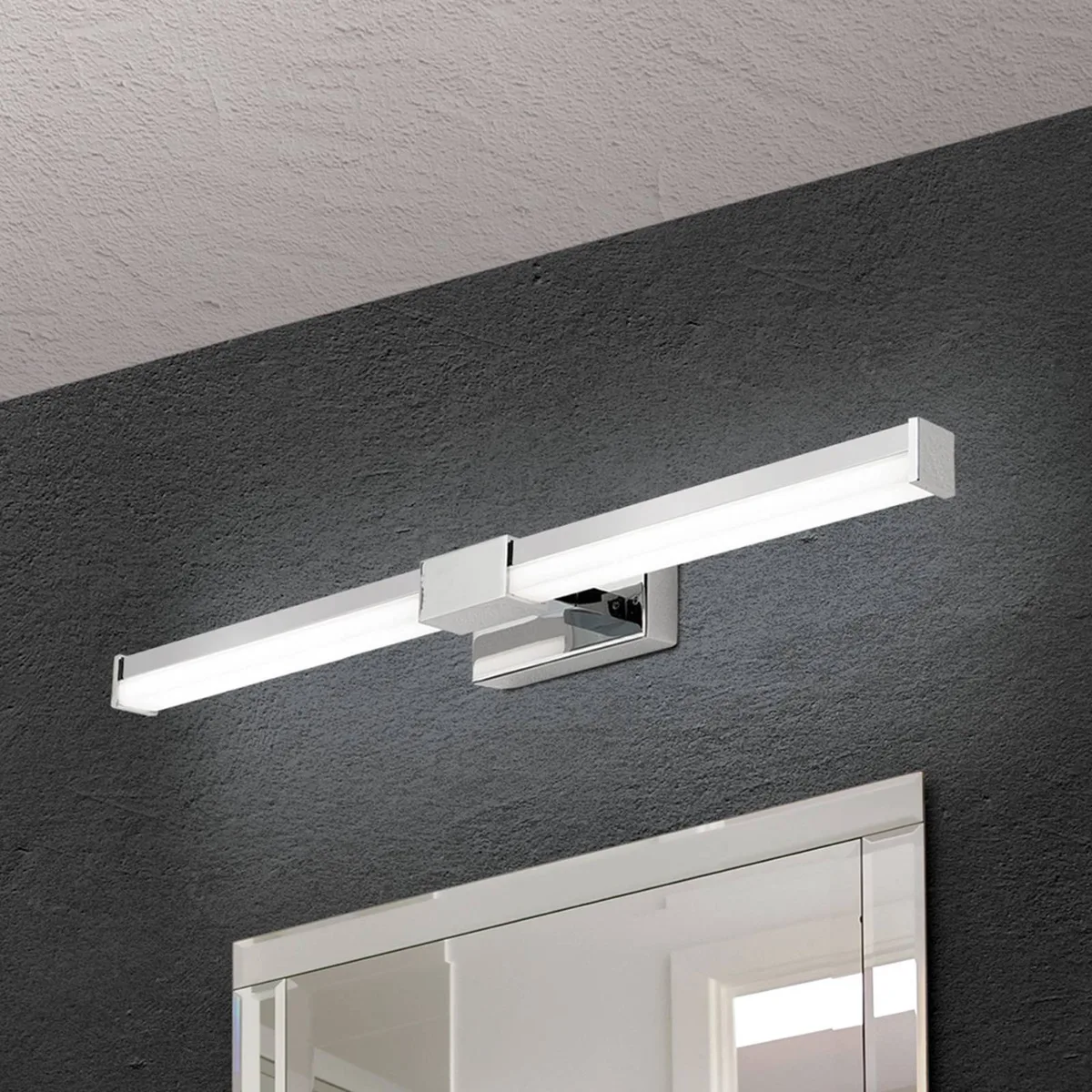 Badkamerspiegel lamp Argo met LED 35,5 cm de Orion en Chrome, Blanc – photo produit