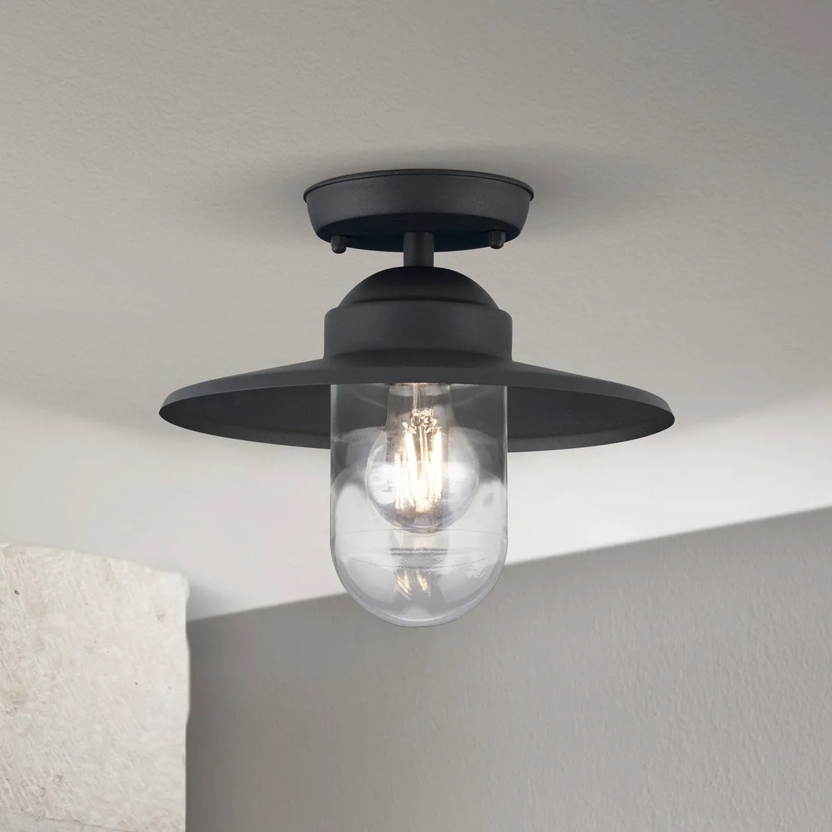 Buiten plafondlamp Edward, Ø 27,5 cm, aluminium by Orion in Anthracite – product photo