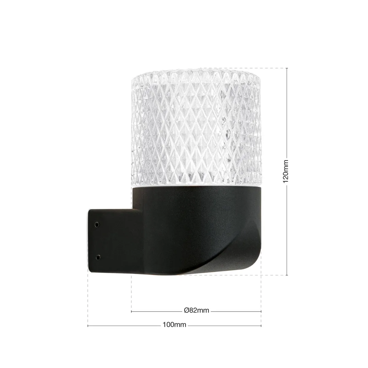Buitenwandlamp Mondo, zwart, hoogte 12 cm, aluminium von Orion in Schwarz, Helder – Produktfoto