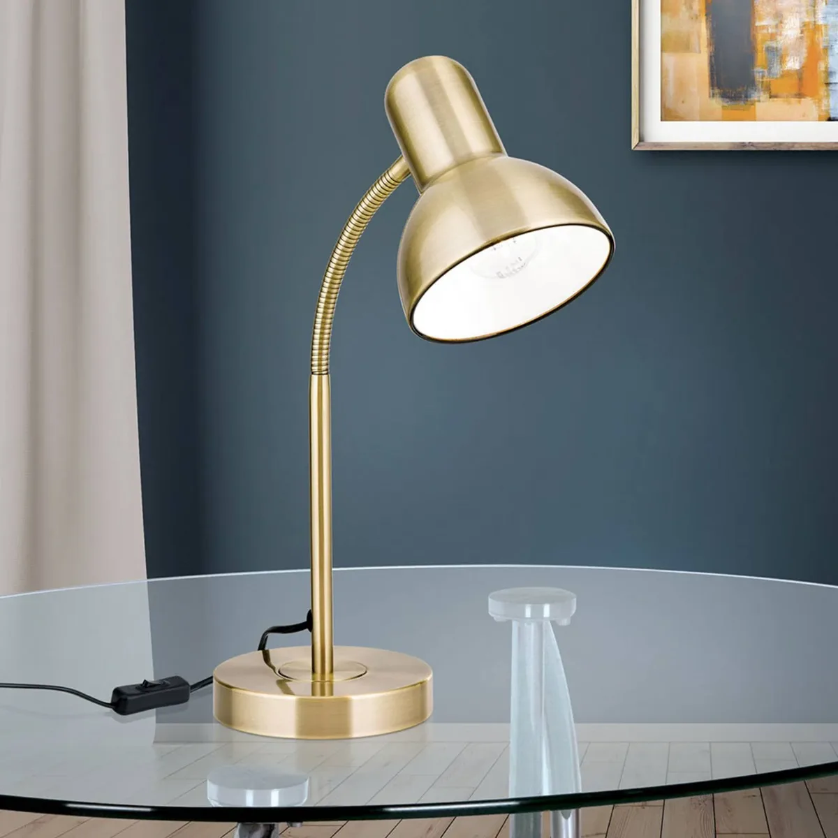 Bureaulamp Nemo, flexibel, oudmessing von Orion in Oud-messing – Produktfoto