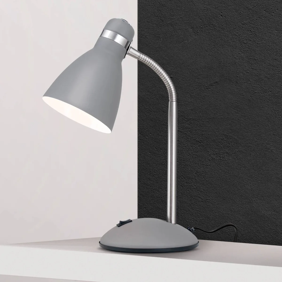 Bureaulamp School, grijs de Orion en Gris, Argent – photo produit