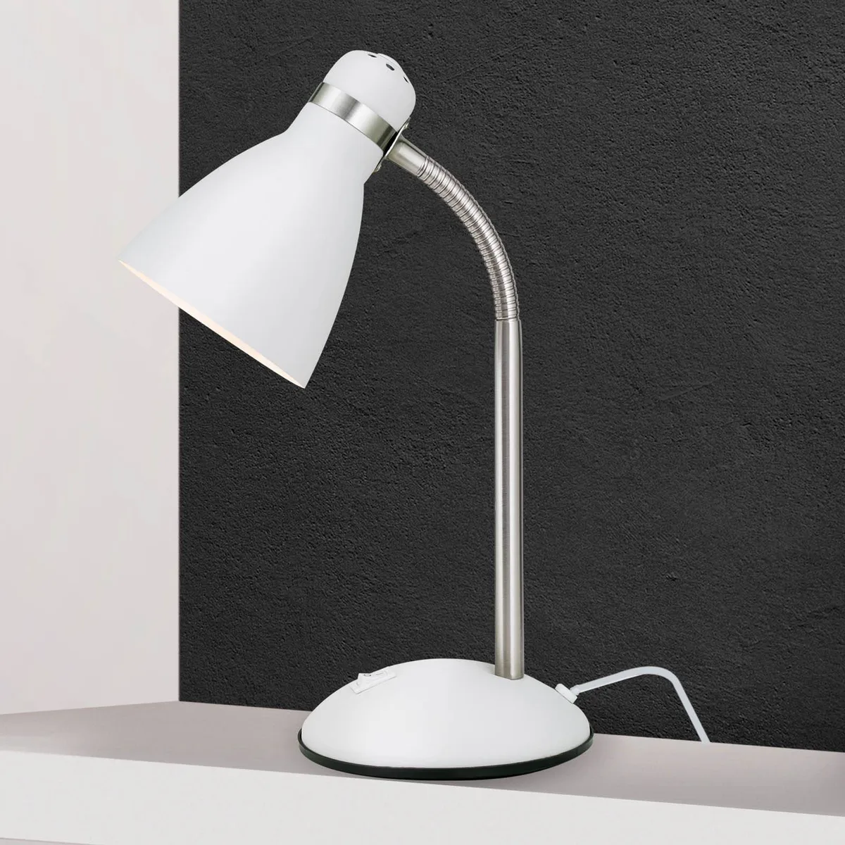 Bureaulamp School, wit de Orion en Blanc, Argent – photo produit