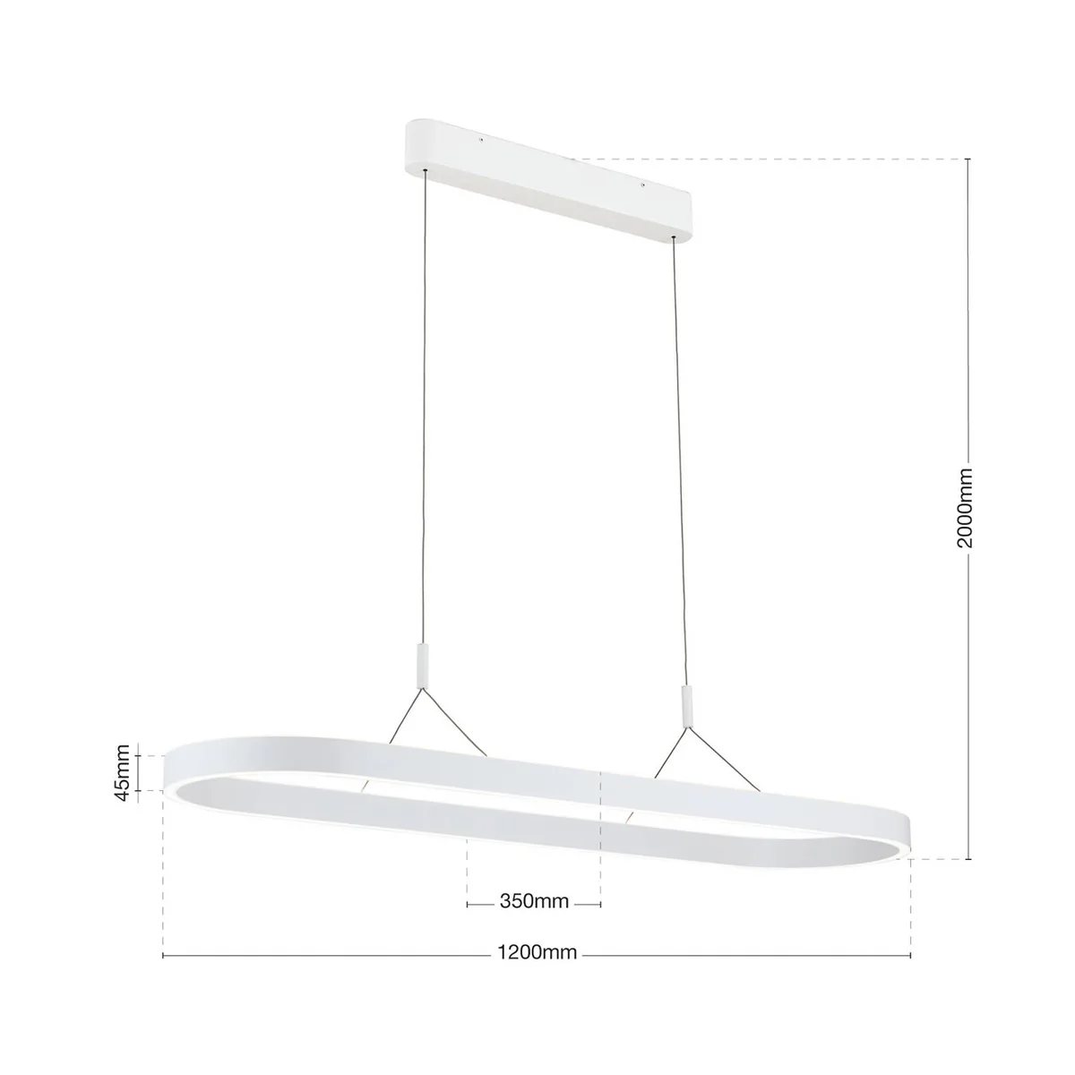 Carrara LED hanglamp, in hoogte verstelbaar, CCT de Orion en Blanc – photo produit