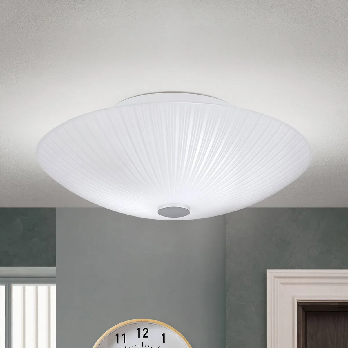 Chique plafondlamp VINDIRA, 30 cm van Orion in Gesatineerd wit, Chroom – productfoto