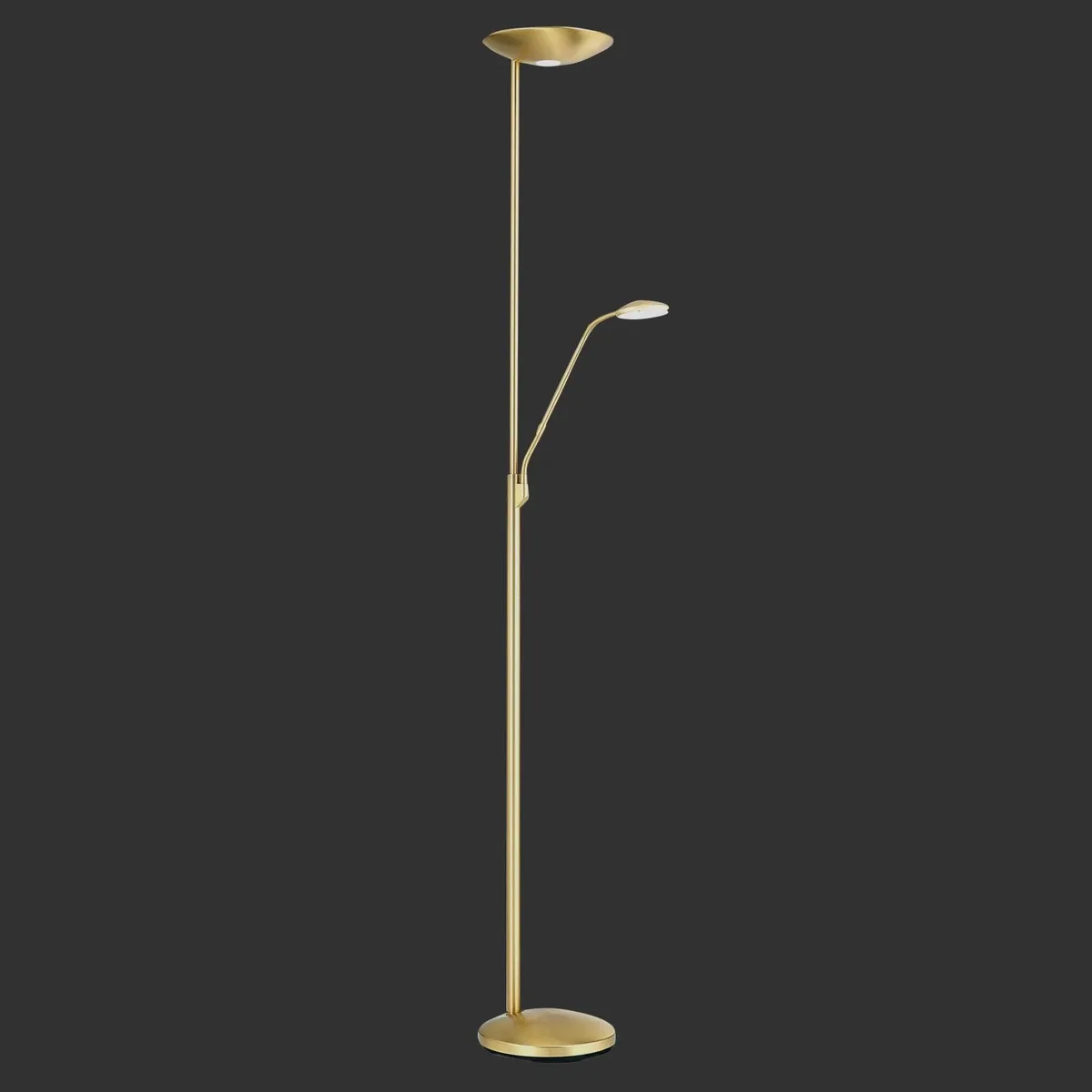 Cobra LED uplighter met messing leeslamp de Orion en Mat messing – photo produit