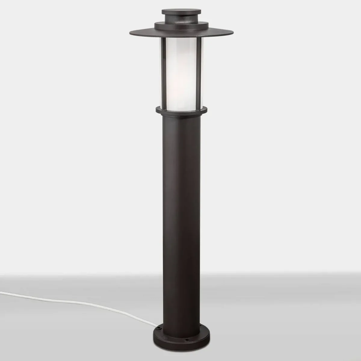 Mørkebrun vejlampe Putri af trykstøbt aluminium fra Orion i Donkerbruin, Opaal – produktbillede