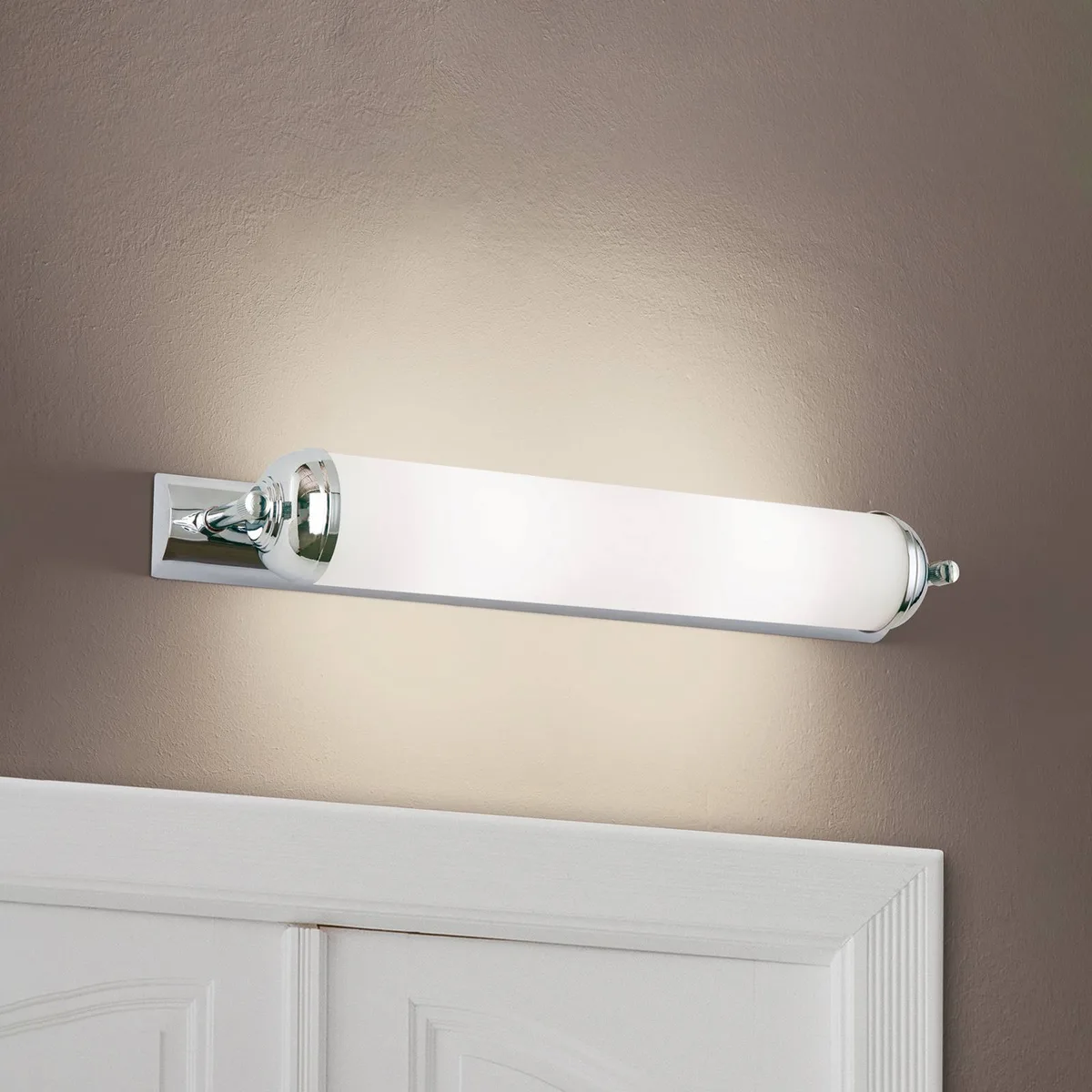 Duurzame wandlamp Elida, 2-lichts van Orion in Chroom, Opaalwit – productfoto