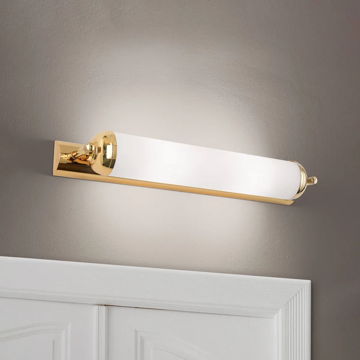 Elegante wandlamp Elida, 2-lichts de Orion en Or, Opaalwit – photo produit