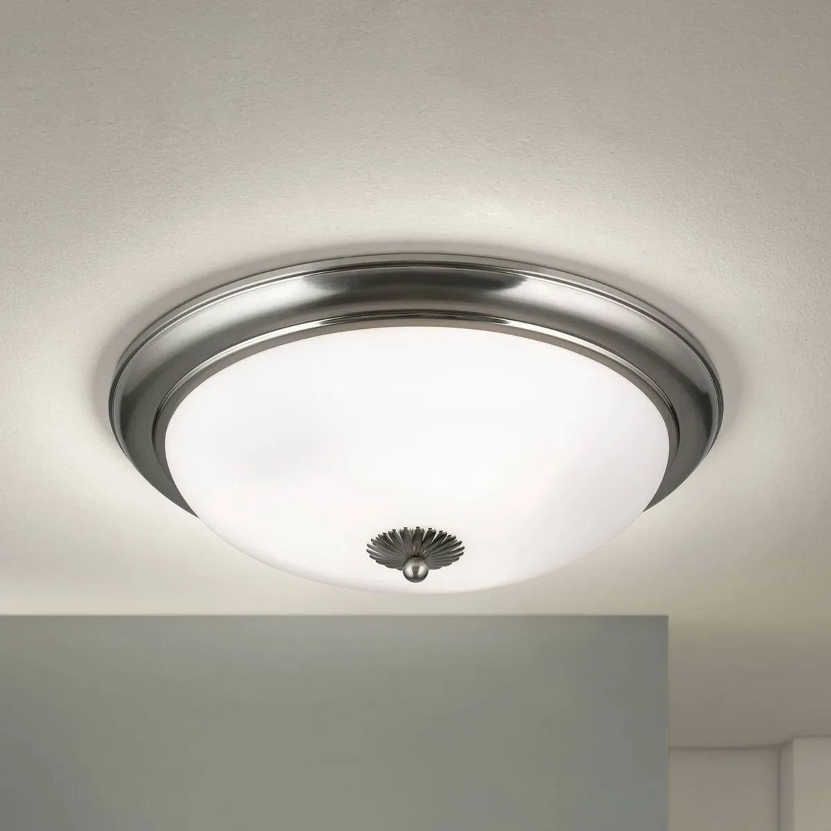 Empire plafondlamp, Ø 48 cm, mat nikkel, mat opaal glas de Orion en Mat nikkel, Mat opaal – photo produit