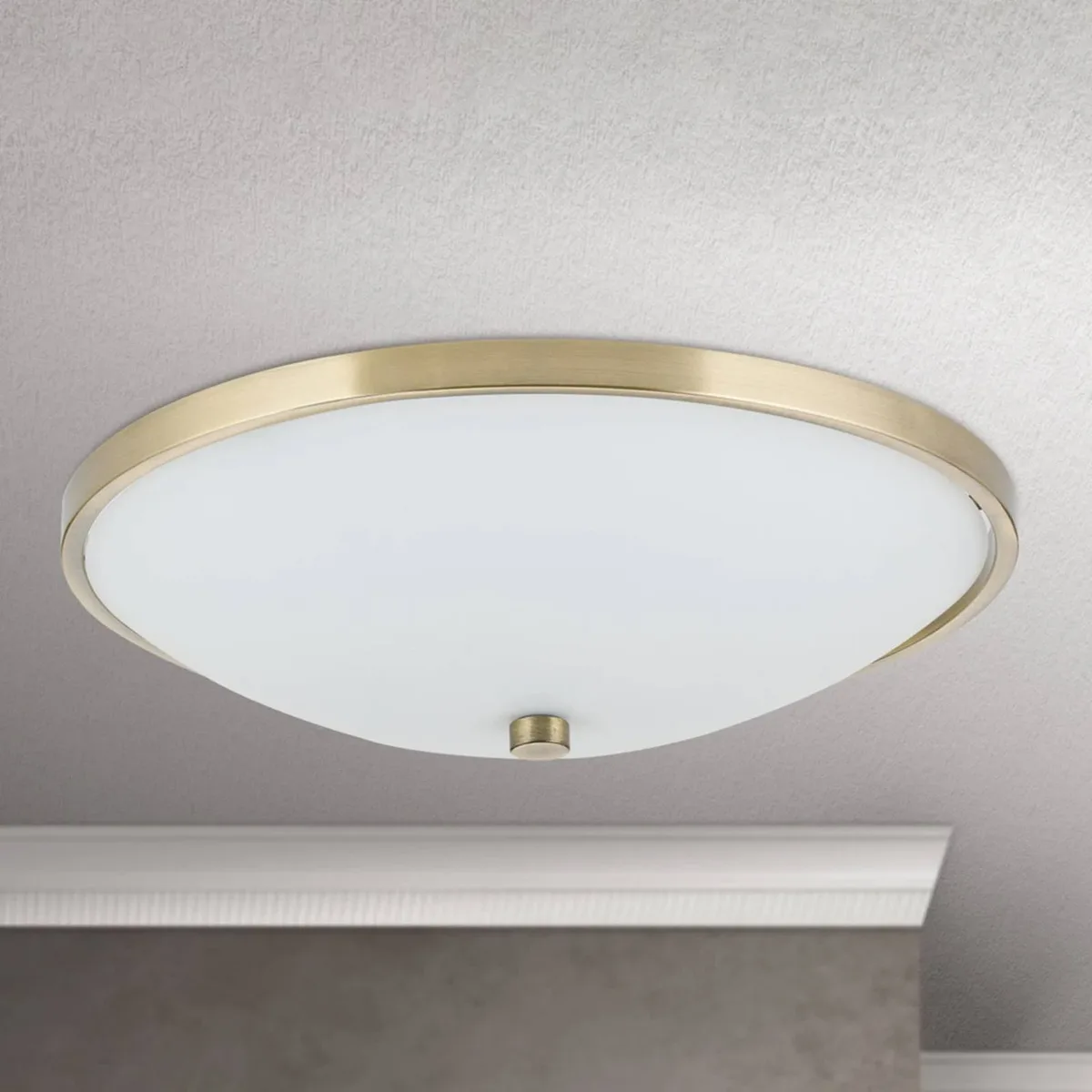 Fijne plafondlamp TALYA, 39,5 cm von Orion in Oud-messing, Weiß – Produktfoto