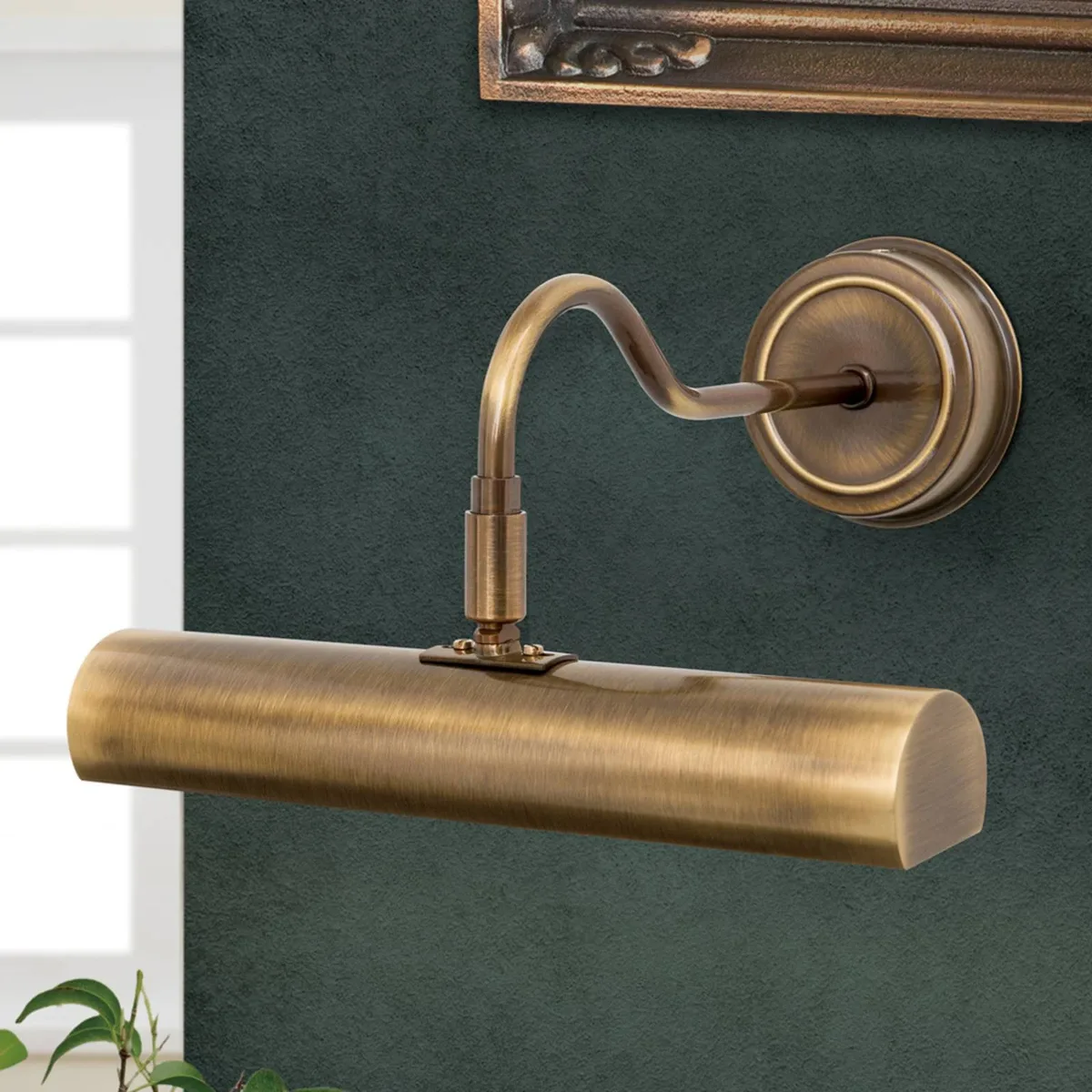 Flexibele schilderijverlichting Lariga 25 cm de Orion en Oud-messing – photo produit