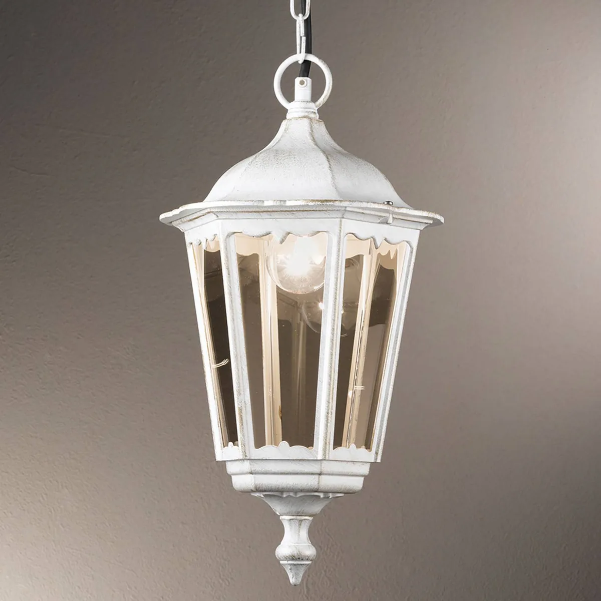 Hanglamp Puchberg voor buiten, wit-goud von Orion in Wit-goud, Rookgrijs – Produktfoto