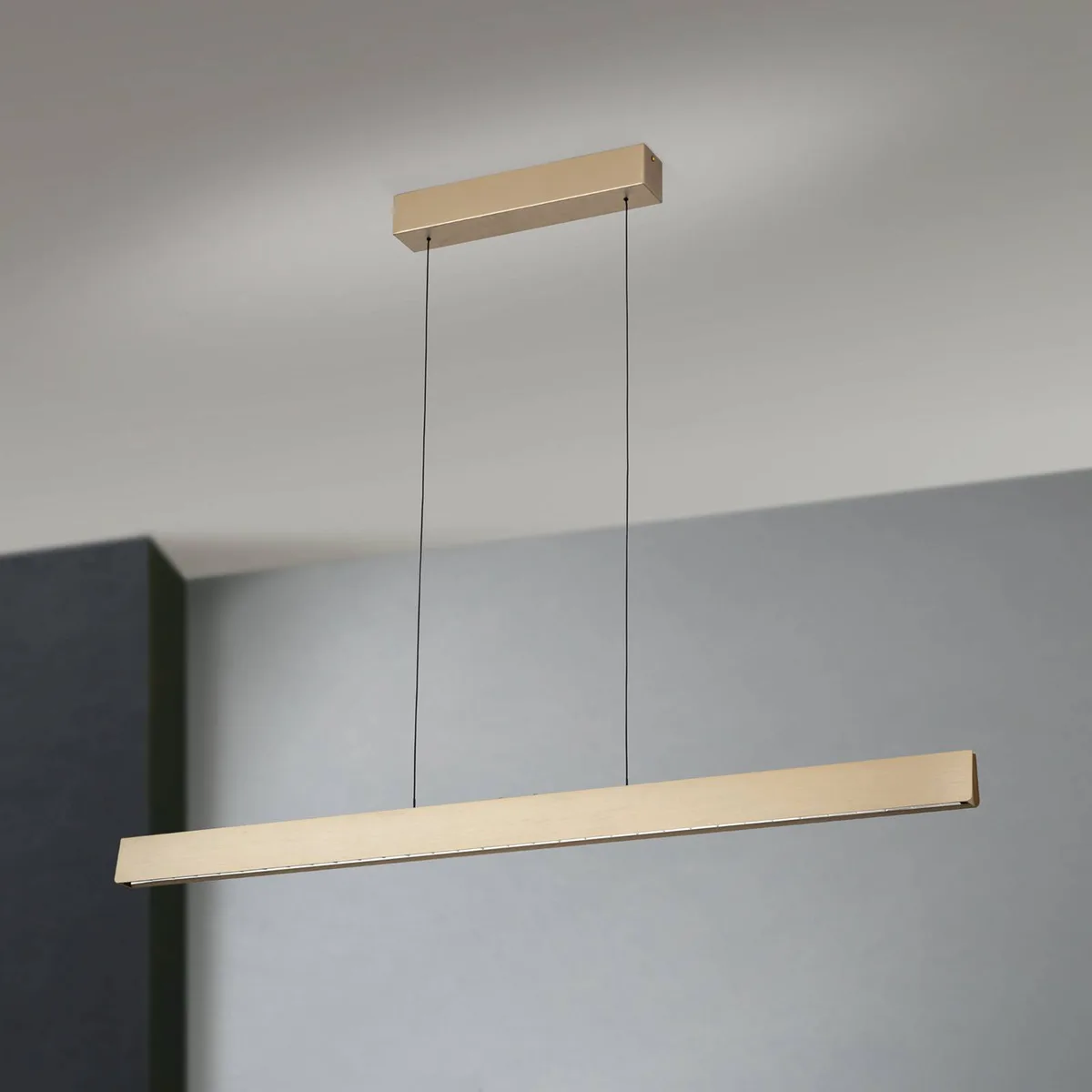 Hanglamp Tara, goudkleurig, lengte 120 cm, aluminium/staal von Orion in Goudmat – Produktfoto