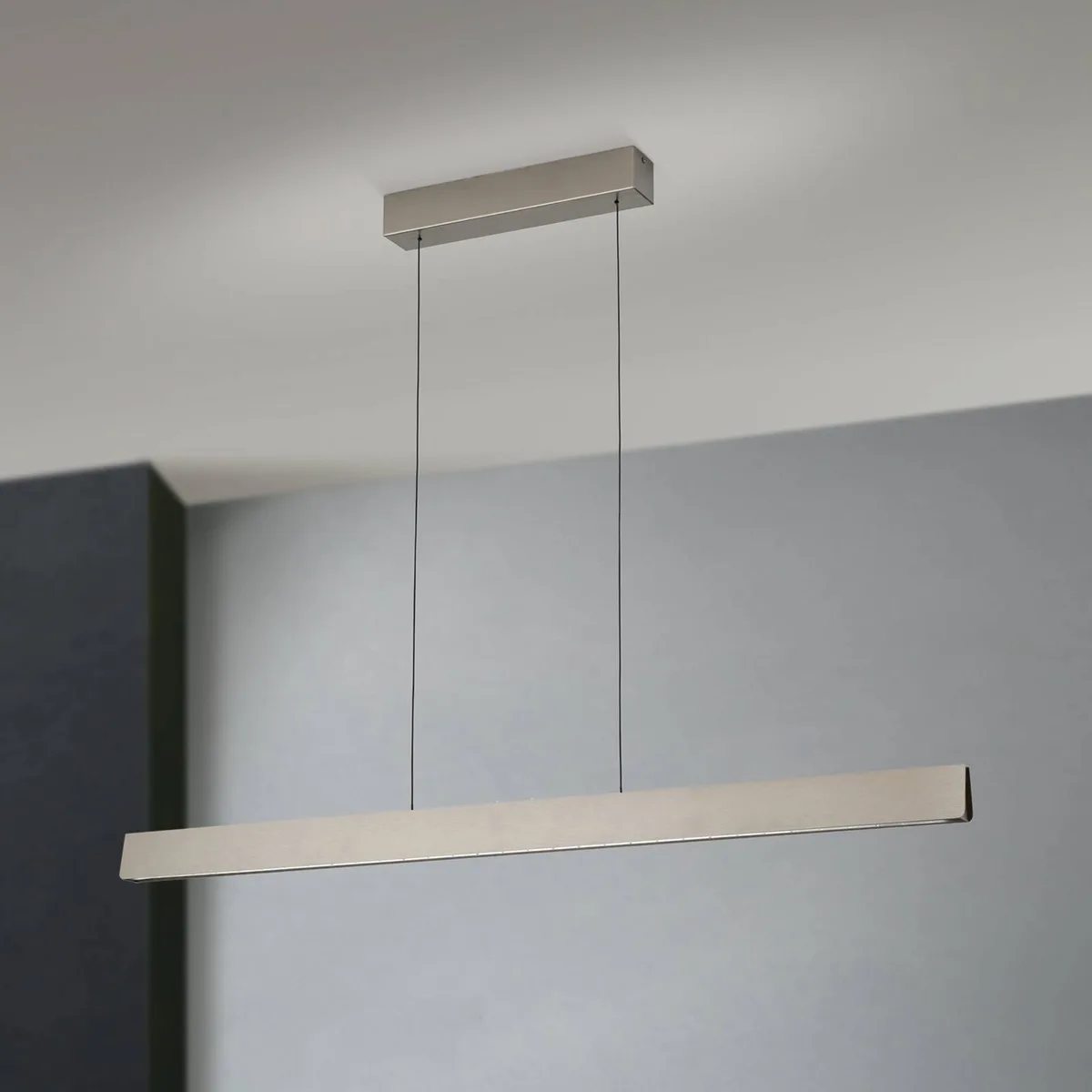 Hanglamp Tara, nikkelkleurig, lengte 120 cm, aluminium/staal fra Orion i Mat nikkel – produktbillede