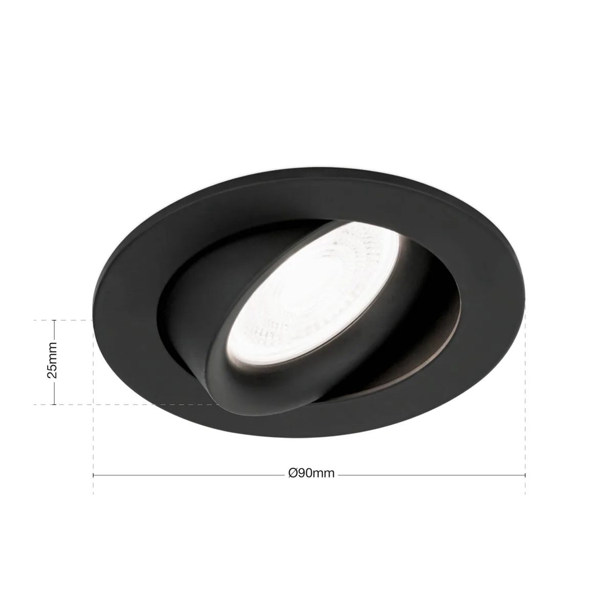 Inbouwspot Choice, aluminium, zwenkbaar fra Orion i Sort – produktbillede
